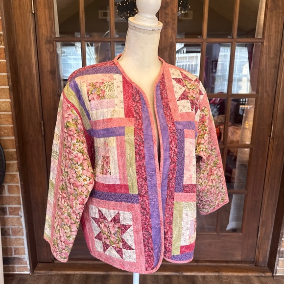 Pink and Purple Quilted Floral Jacket M/L - Picture 8 of 8